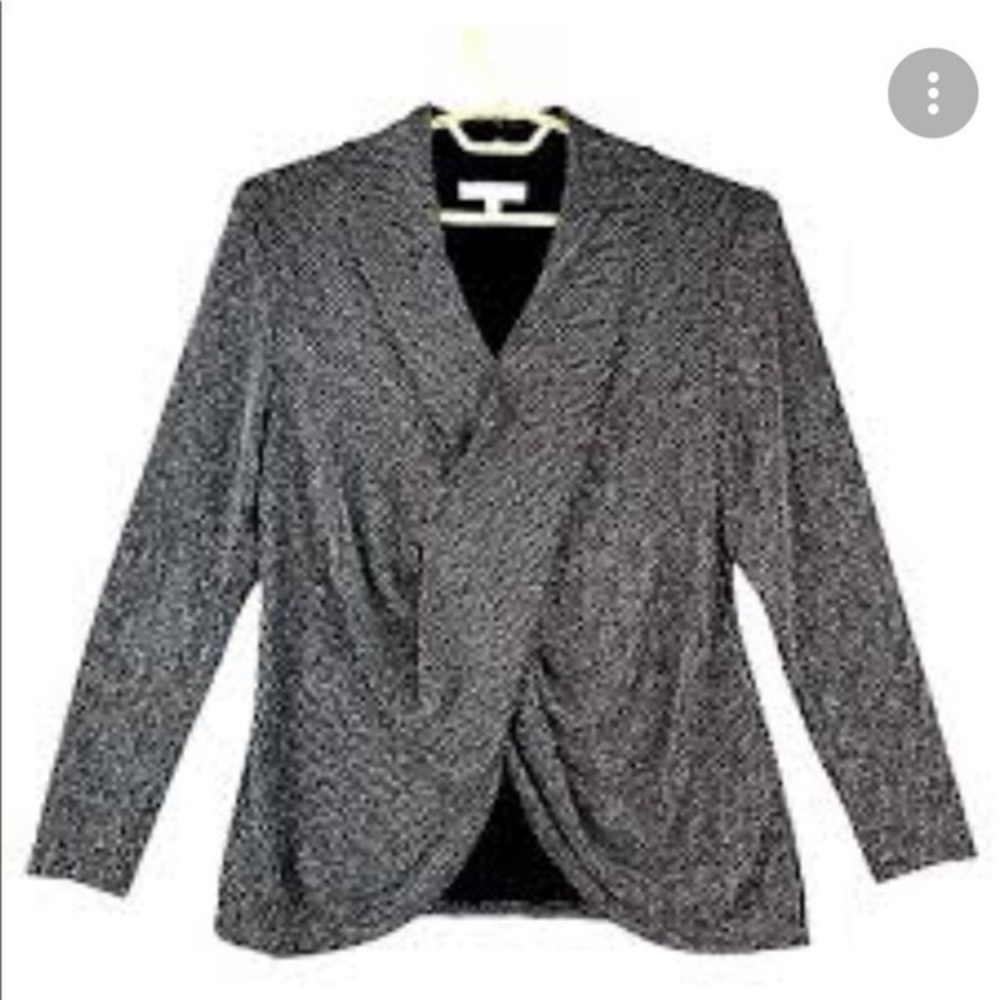 CHAUS black and silver metallic cross front top - Picture 3 of 7
